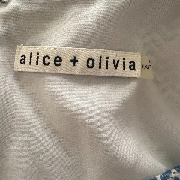 Alice + Olive Sarina Chevron Print Jacquard Crop Top‎ Blue As Seen On TV Size XS - Image 5