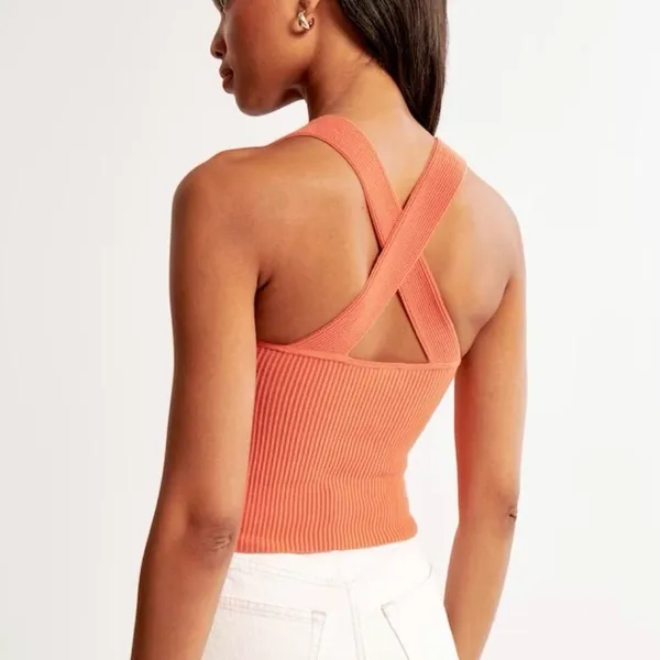 Abercrombie and Fitch Women's Ottoman Cross-Back Tank - Image 6