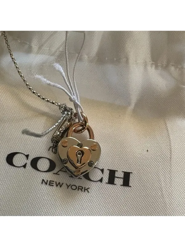 Coach Padlock Heart Charm and Earrings Set One Size - Image 5