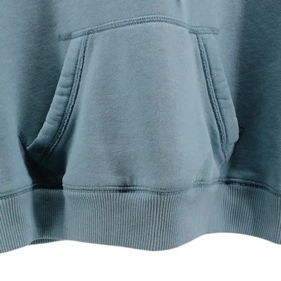 Y2K Hollister Baby Blue Spellout Hoodie Academia Preppy Comfort Coastal M - Image 5