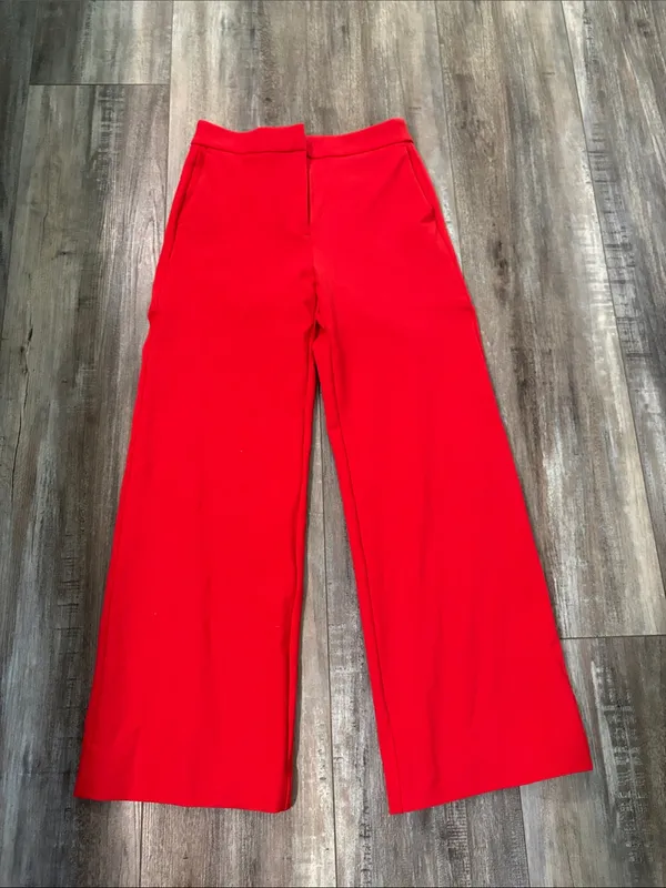 Boden Red Ponte Knit Wide Leg High Rise Career Dress Pants Size 4R - Image 4