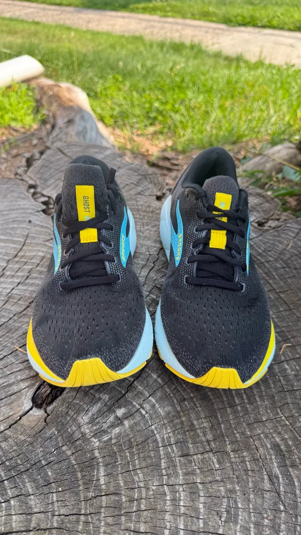 Brooks Ghost 16 Running Shoes Men Size 9 D Black Blue Mesh Comfort Low Sneakers - Image 2
