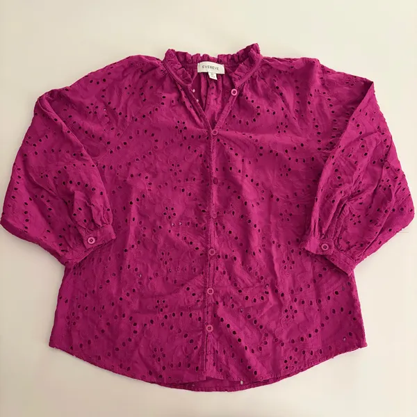 Evereve Magenta Eyelet Blouse - Image 2