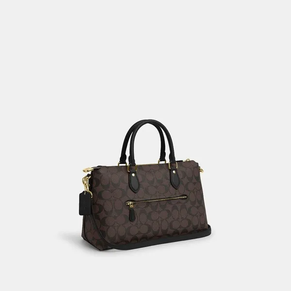 NEW Coach Georgia Satchel In Signature Canvas New IM/BROWN BLACK CR157 IMAA8 - Image 3