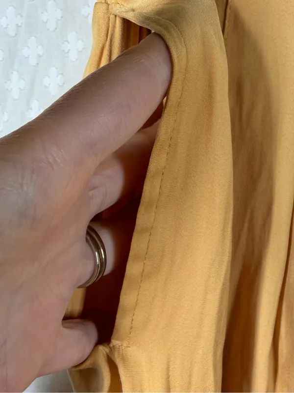 Free People‎ Yellow High Rise Pleated Satin Baggy Shorts - Image 8