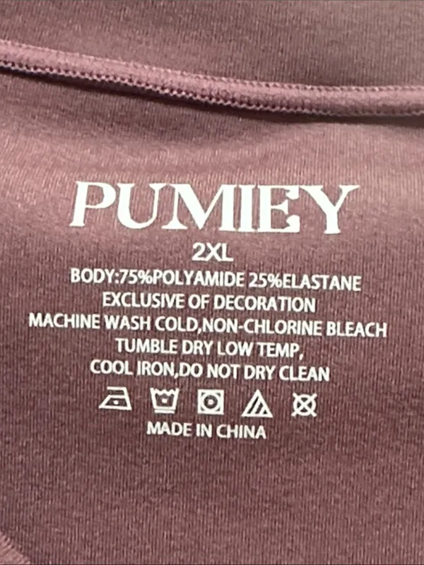 NWOT PUMIEY Crop Short-Sleeve Performance Top in Ormosia Size 2XL - Image 2