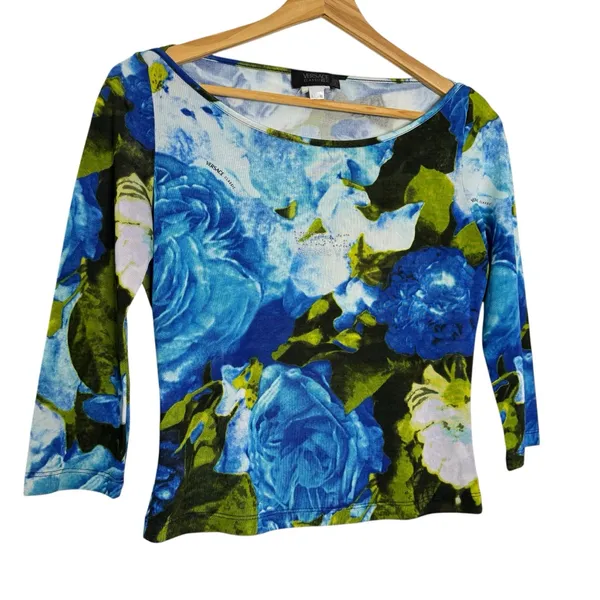 Vintage Versace Floral‎ Top Embellished - Image 8