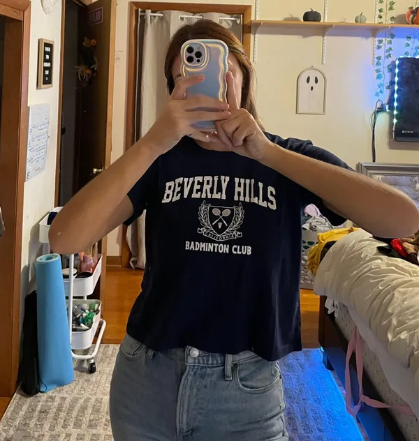 Beverly Hills Baby Tee Blue Size L - Image 2