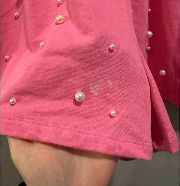 Peach Love Pearl Detail Terry Cloth Shorts Pink - Image 9