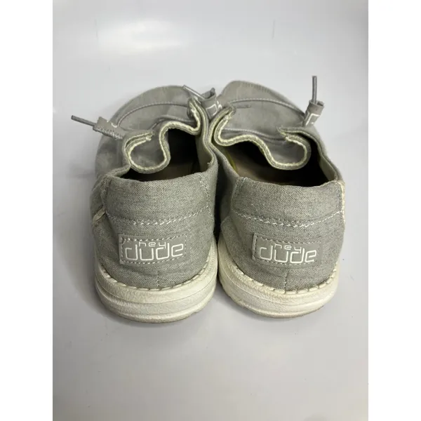 Hey Dude‎ chambray gray braid Wendy slip on loafers canvas women's size 9 casual - Image 4