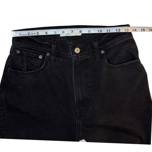 Abercrombie & Fitch High Rise 90s Relaxed Jean Black Destroy Women's Sz 25 / 0R - Image 6