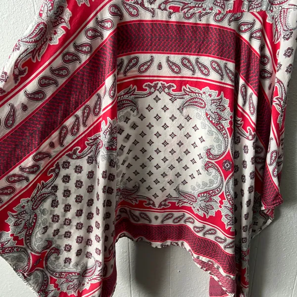 Umgee Womens Tank Dress Large Handkerchief Hem Paisley Floral Cottagecore Boho - Image 6