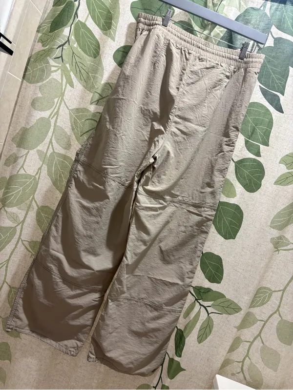 Women's Beige Cargo-Style Elastic-Waist Pants - Image 2