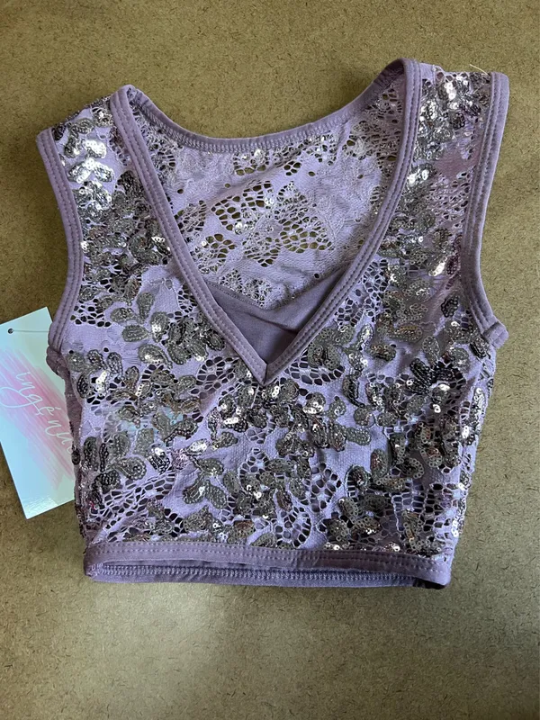 Sequined Dance Set New Purple Size XS - Image 4