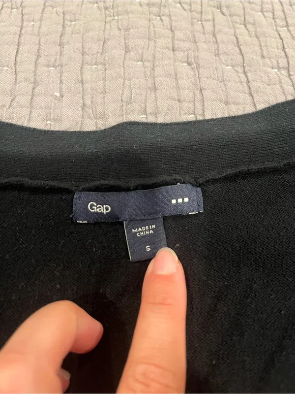 Gap Black Batwing Cardigan Sweater - 100% Cotton - Small - Image 6