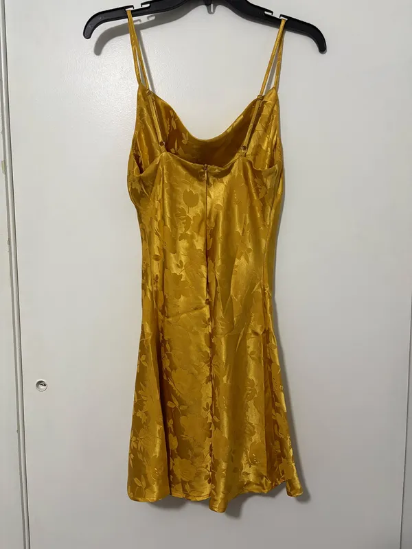 Lulus Golden Yellow Satin Mini Dress - Image 5