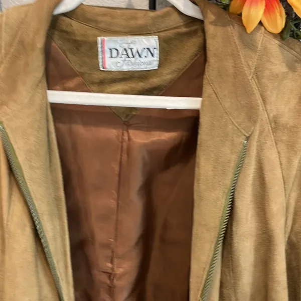Vintage soft leather jacket w/ lining Tan Size L - Image 3