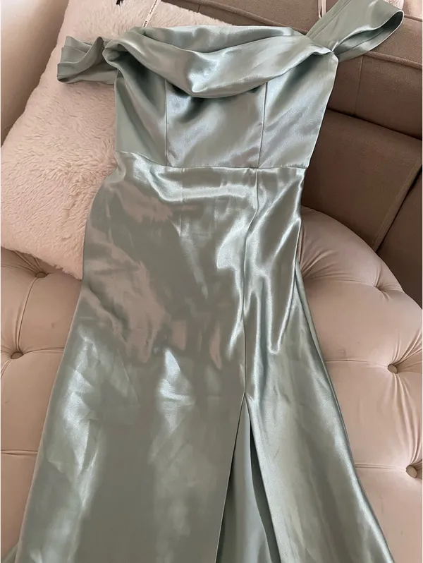 Birdy Grey Mia Dress Shiny Satin Sage - Image 6