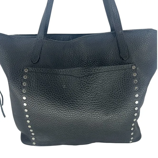 Rebecca Minkoff Unlined Front‎ Pocket Leather Tote Black Studded - Image 2