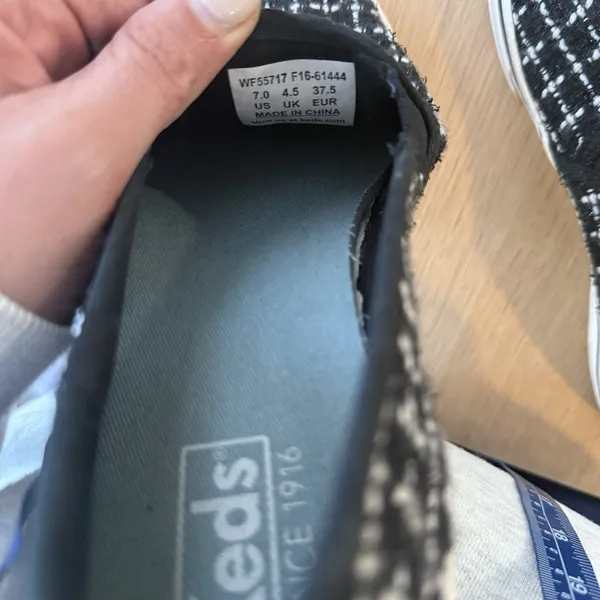 Keds Double Decker Tweed Slip-On Fashion Sneaker Metallic Black Women US 7 - Image 7