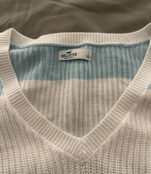 Hollister Striped V Neck Sweater - Image 2