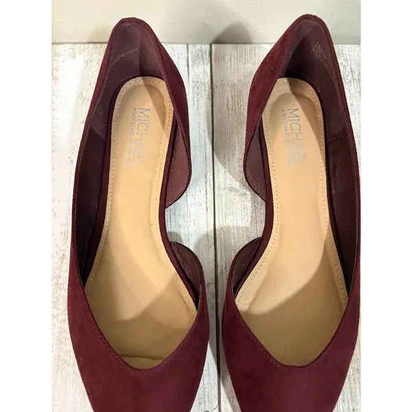 Michael by Michael Shannon Burgundy Faux Suede Adaire Flats Size 7.5M‎ - Image 2