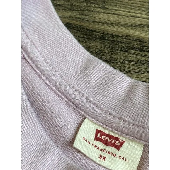 EUC Womens Levi's Long Sleeve Sweatshirt Crewneck Pink Floral Logo‎ Size 3XL - Image 4