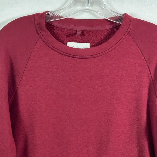 Lou & Grey Petites Signaturesoft Sweatshirt Burgundy Red Crew‎ Neck Medium M - Image 3