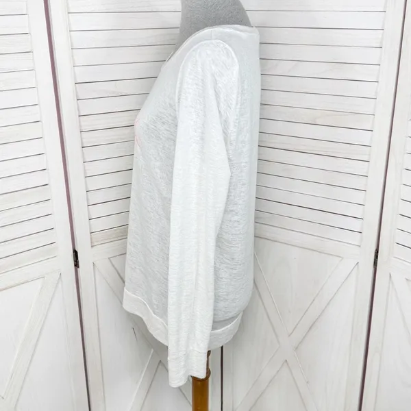 Victoria’s Secret Bombshell Burnout Slub Knit Long Sleeve Tee Shirt White‎ Small - Image 3