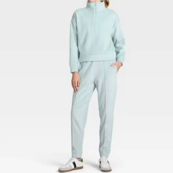 All in Motion Womens Ribbed Jogger High Rise Full Length Light Blue Mint Size M‎ - Image 7
