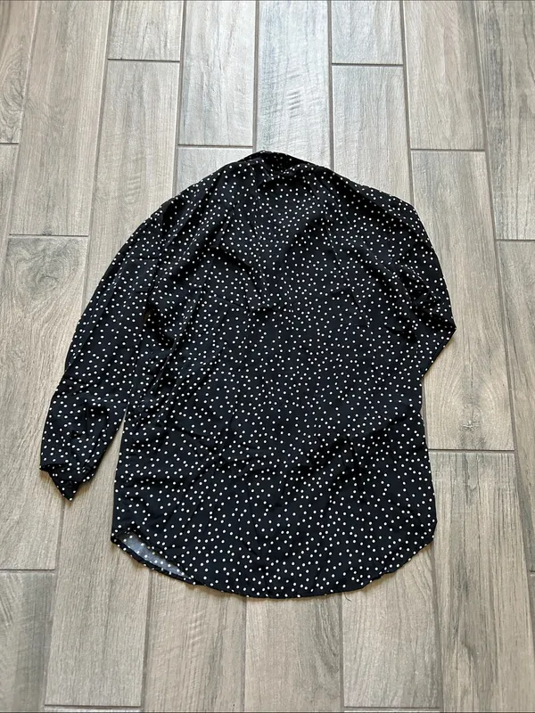 Nasty Gal Black Button-Down Polka Dot Shirt - Image 3