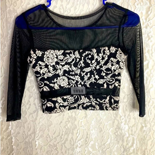 Sparkle and Fade Urban Outfitters Mesh Grunge Crop Top - Image 2