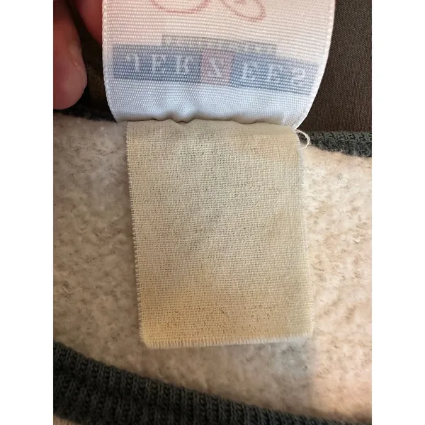 VTG Jerzees Activewear Sweatshirt Sz:XL Cream Green Ringer Pullover Fleece - Image 6