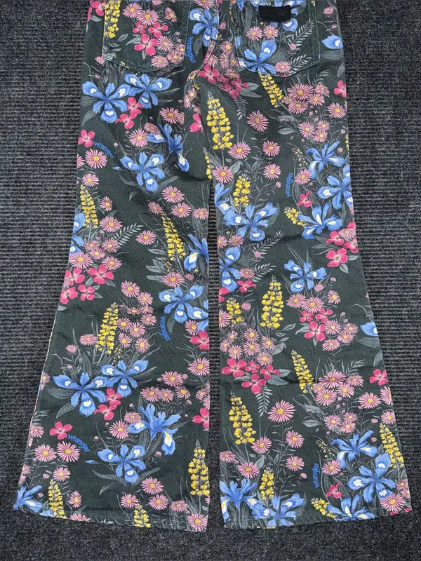 Anthropologie x Wrangler Wanderer High Rise Flare Jeans Floral Sz 28 x 32 Retro - Image 6
