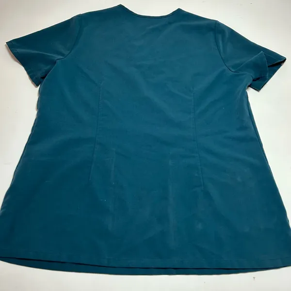 Figs Scrubs Top Womens S Teal Casma Three Pocket V Neck Technical Collection - Image 3