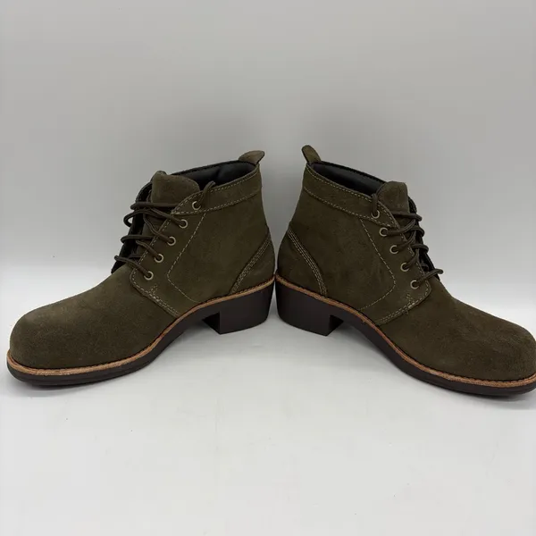 WORX by Red Wing Womens 7 Boots Olive Green Suede Steel Toe #5124 EUC - Image 4
