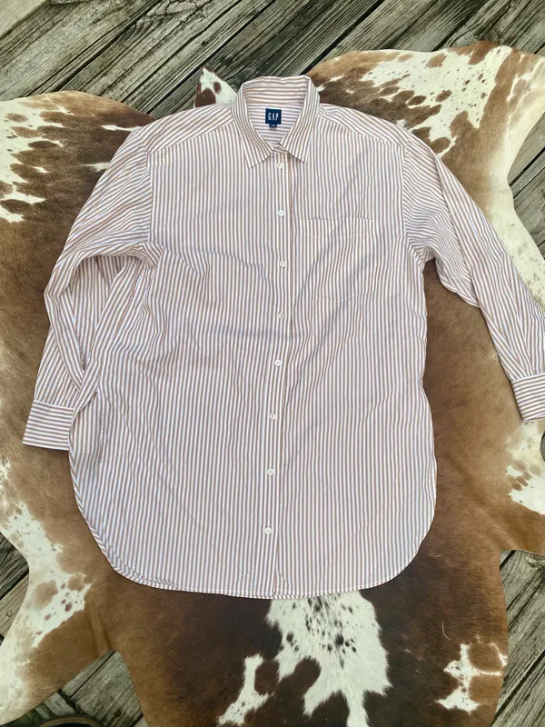 Gap Striped Button Down Tunic Sz M - Image 2