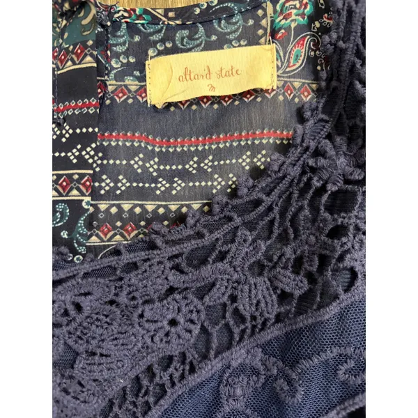 Altar’d State Boho Patchwork Floral Lace Tank Top Flowy Size Medium - Image 6
