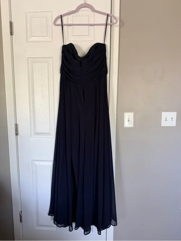 Amsale Navy Blue Long Maxi Gown Dress - Image 5