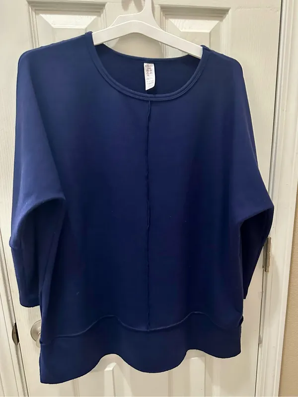 SPANX® Perfect Length Dolman Sleeve Top size Large Navy - Image 12