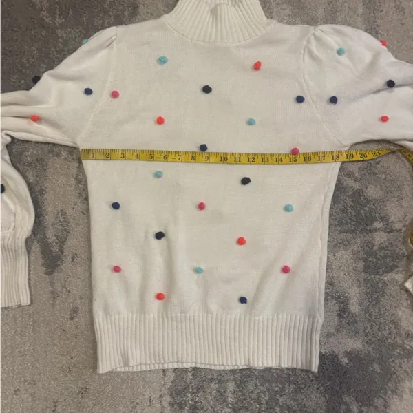 Women's Crown & Ivy Polka Dot Sweater - White with Multicolor Accents - Image 5