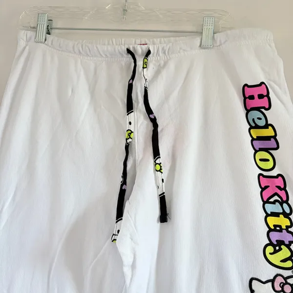 Hello Kitty Sanrio Lightweight White Waffle Knit Pajama Pants XL NWT - Image 5
