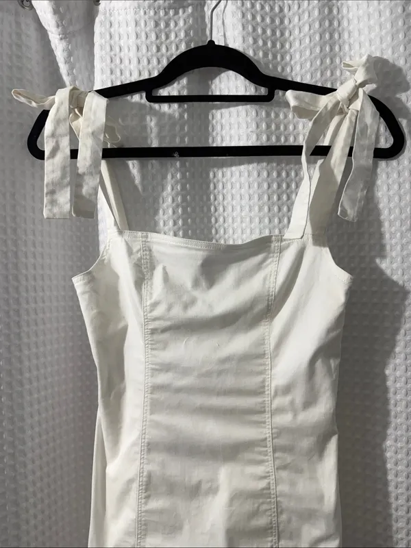 Superdown Women’s White Sions Tie Strap Dress Size XSMALL - Image 3