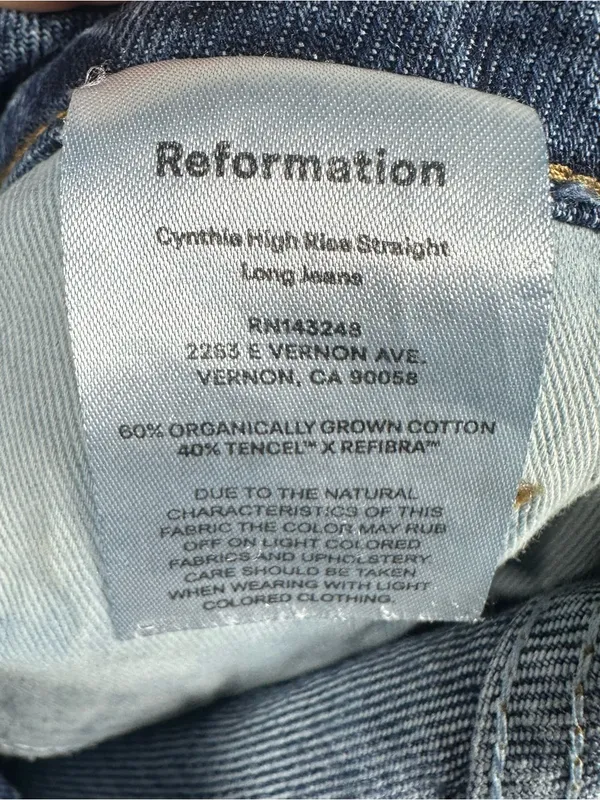 Reformation Cynthia HR straight long jeans SZ:25 - Image 12