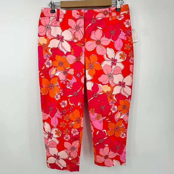 Talbots Perfect Crop Pant Floral 8 Petite Statement Resort Chic‎ Preppy Vacation - Image 3