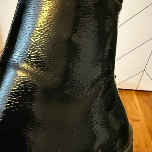D’amelio Womens 7 Black Faux Patent Leather Chelsea Boots Booties Goth Punk - Image 6