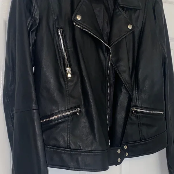 Zara faux Black biker Jacket - Image 3