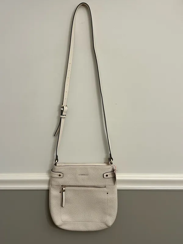 NWT Fiorelli Anna Soft White Cream Textured Pebbled Faux Leather Crossbody Bag - Image 3