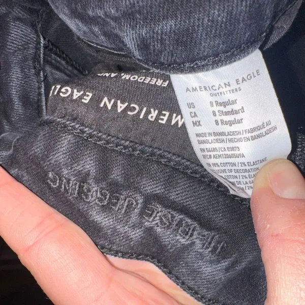 American Eagle stretchy black high rise normcore jeggings - Image 2