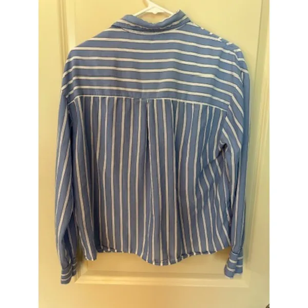 stars above blue white goodnight pajama top Juniors girls Sz L - Image 2